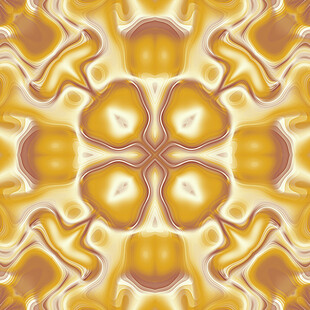 金色对称抽象花纹图案