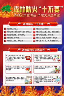 森林防火十不要宣传海报