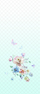 梦幻花卉蝴蝶装饰图案