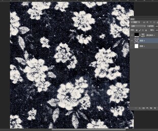 蓝底白花图案面料