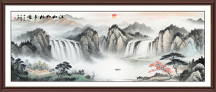 八方来财山水画