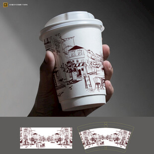 手持咖啡杯图案设计展示