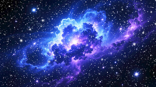 蓝紫色唯美星空