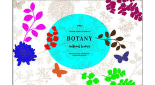 多彩植物图案装饰背景图