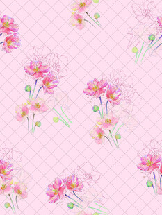 粉色花卉几何图案背景