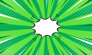 绿色放射状漫画风格背景