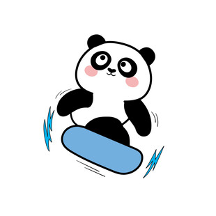 熊猫滑板趣味瞬间