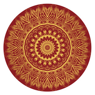 圆形金色花纹红色装饰图案