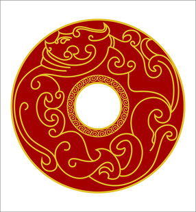 传统圆形龙纹图案