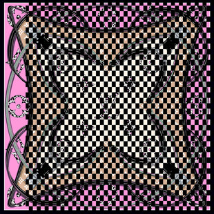 复古风几何图案装饰方巾