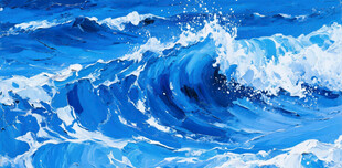 蓝色油画纹理素材