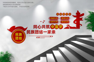 民族团结楼梯文化墙