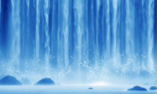 流水生财瀑布山水幕墙