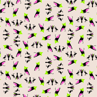 多彩飞鸟图案背景纹理
