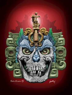 骷髅与财富装饰艺术图案