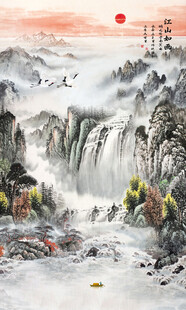 竖幅玄关山水画