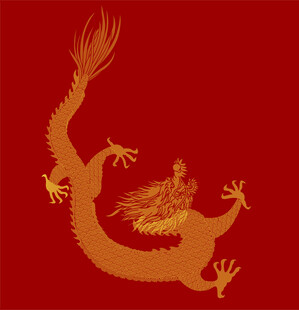 传统刺绣龙纹矢量设计