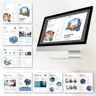 简洁大气企业商务画册ID模板