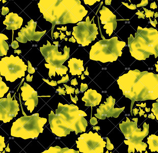 黄色花卉图案背景纹理