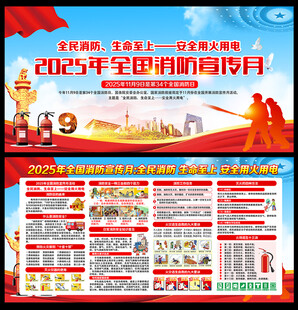 2025年119消防宣传月展板