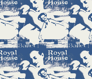 复古皇家芭蕾人物字母图案设计