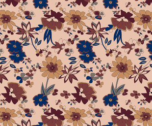 复古花卉图案背景纹理