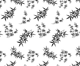 黑白竹叶花卉图案背景