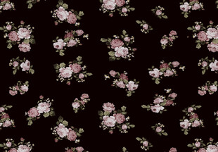 黑色底粉色碎花图案