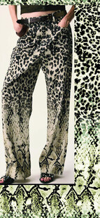 时尚豹纹长裤展示