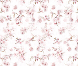 粉色樱花花卉无缝图案