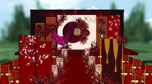 中式喜庆婚礼场景布置