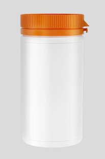橙色盖子白色保健品瓶