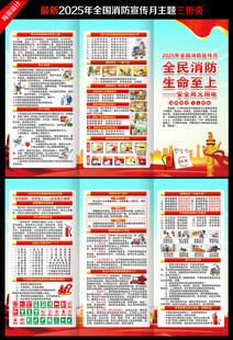 2025年消防宣传月三折页