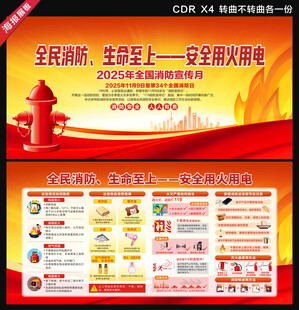 2025全国消防宣传月展板