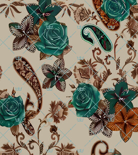 复古花卉图案背景设计