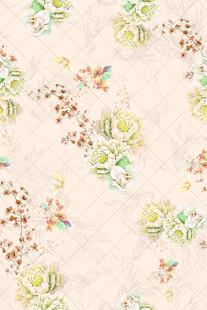 花卉图案浅色背景布料