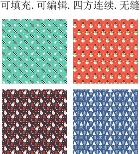 圣诞树图案   卡通雪人