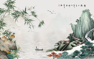 流水生财背景墙