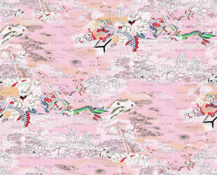 粉色花卉图案布料纹理