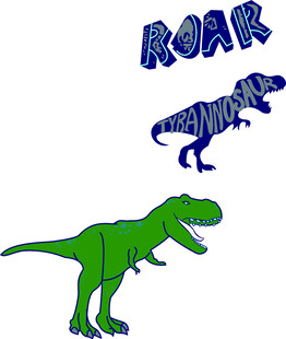 咆哮的恐龙插画