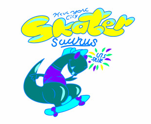 卡通鳄鱼玩滑板工作室标志