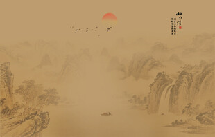 古风背景山水画