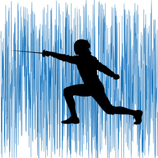 击剑运动员英姿