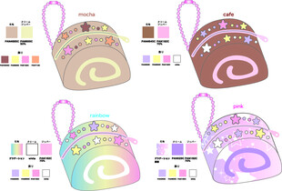 多彩卡通背包设计图