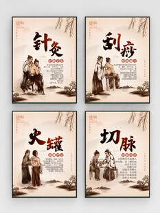 中医理疗针灸养生文化套图海报