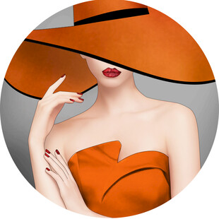 时尚橙衣女士的优雅风采