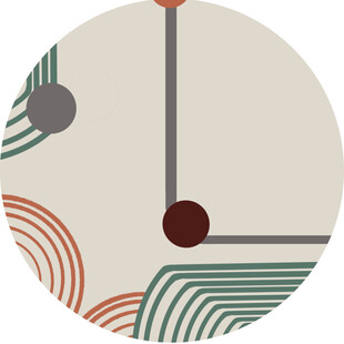 几何抽象风圆形装饰图案