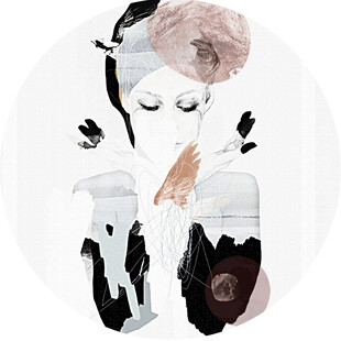 水墨风格时尚女性插画