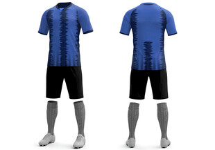 蓝色足球运动套装展示