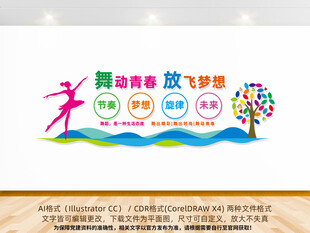 舞动青春放飞梦想文化墙